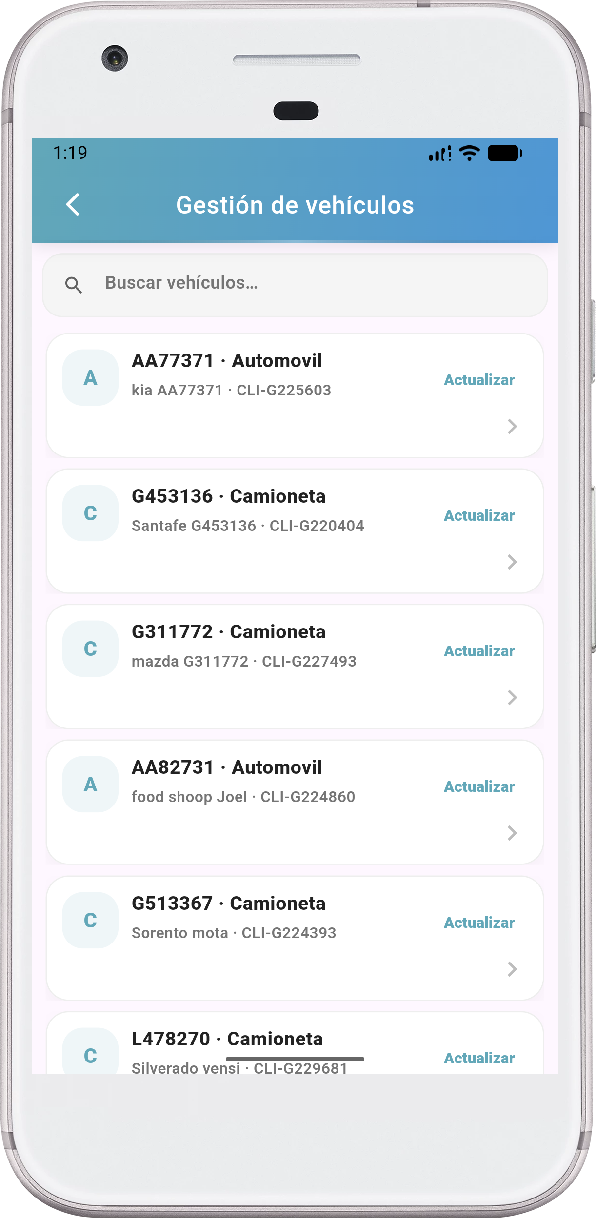 Captura de Sistema para controlar Car Wash